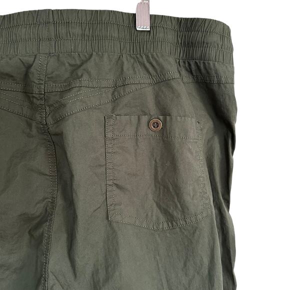 Palm Rio Olive‎ Green Cargo Pants XL Women’s Drawstring Waist Cotton Blend - Picture 6 of 9